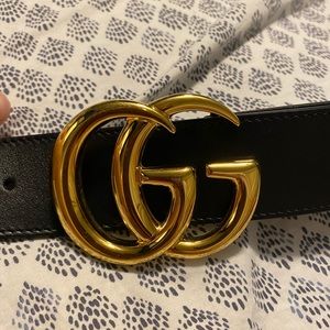 Gucci Leather Belt with Double G buckle